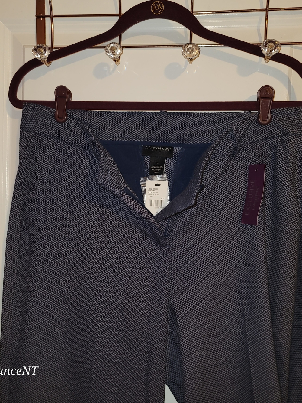 Lane Bryant Navy Blue Micro-Pattern Dress Pants Sz: 14 - Picture 4 of 6